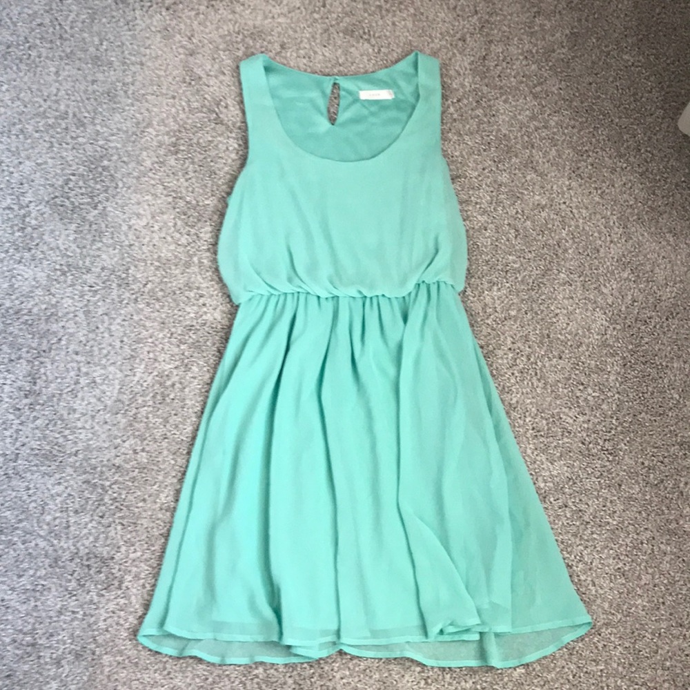 Lush turquoise fit and flare dress